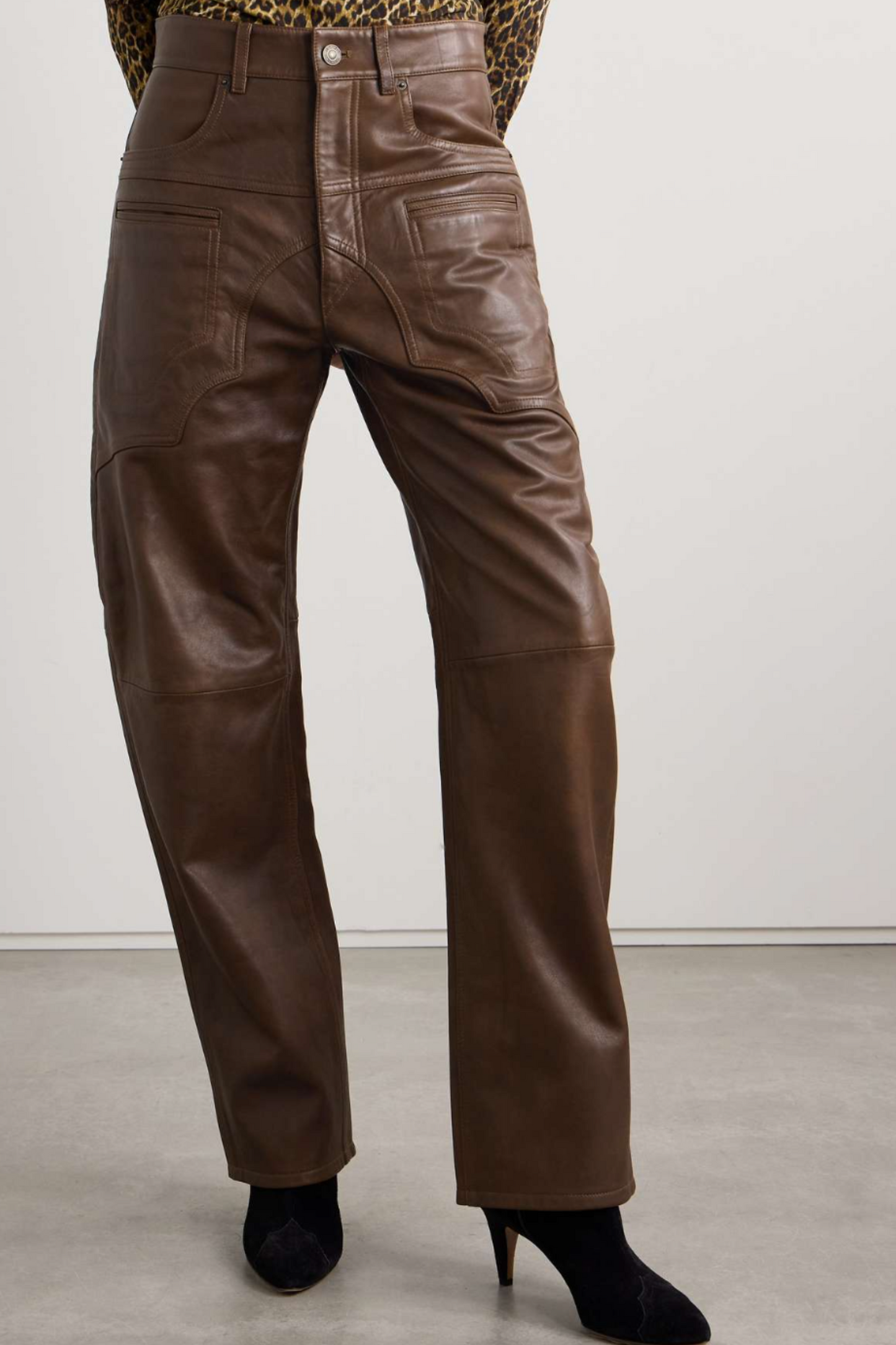 Breydi leather wide-leg pants