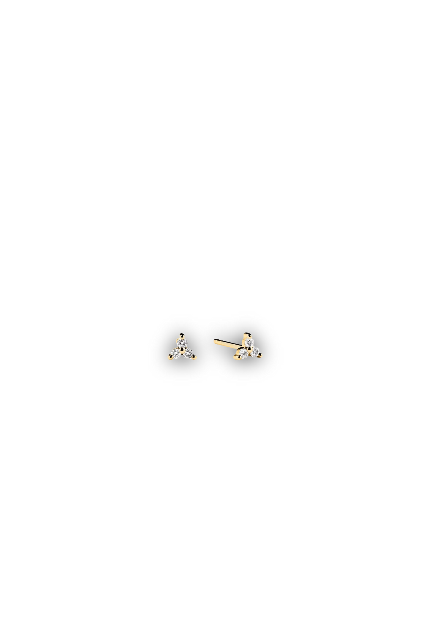 14k Gold Handcrafted Mini Lotus Diamond Studs