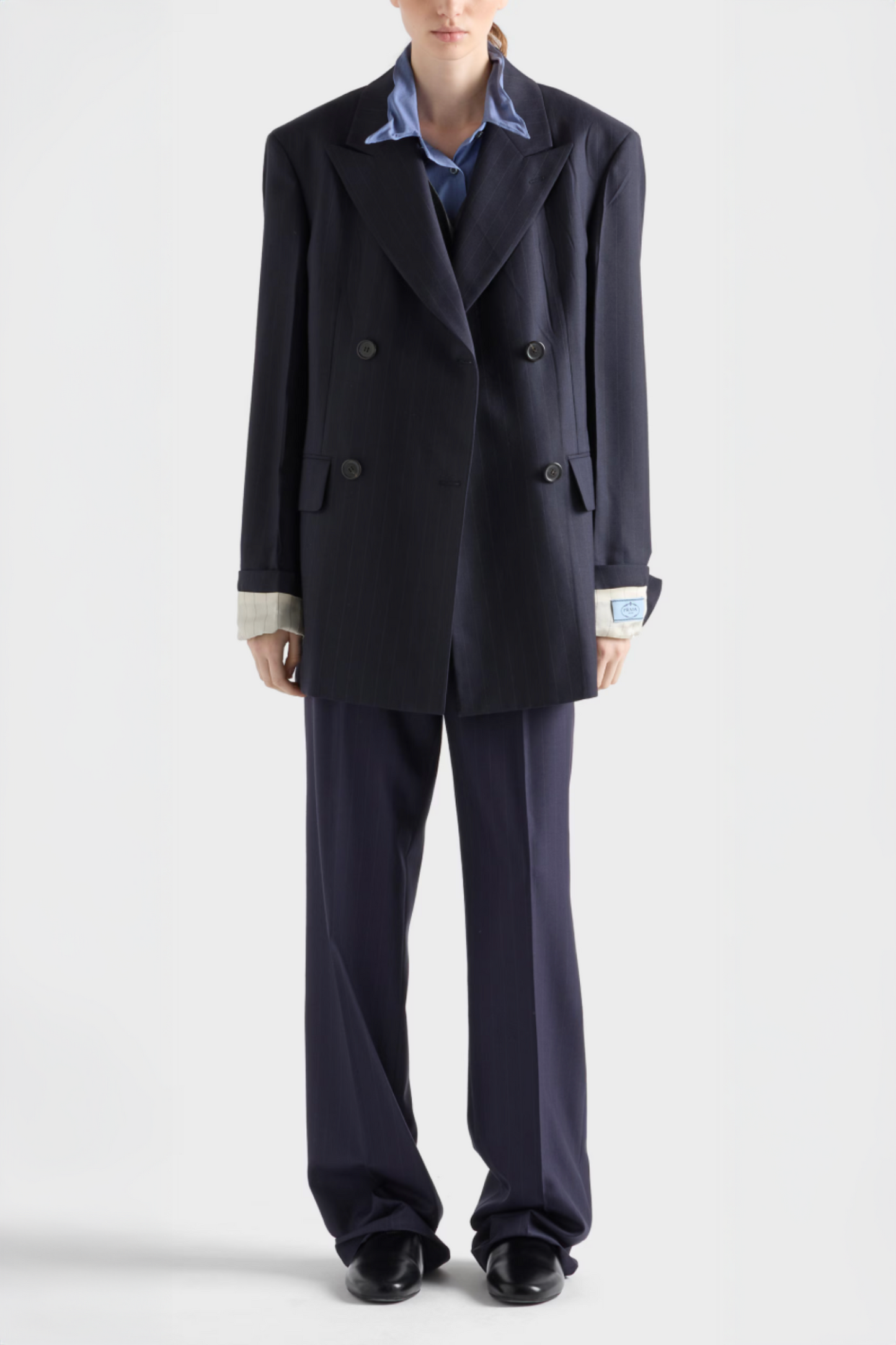 Double-Breasted Pinstriped Wool Jacket And Wool Pinstripe Pants