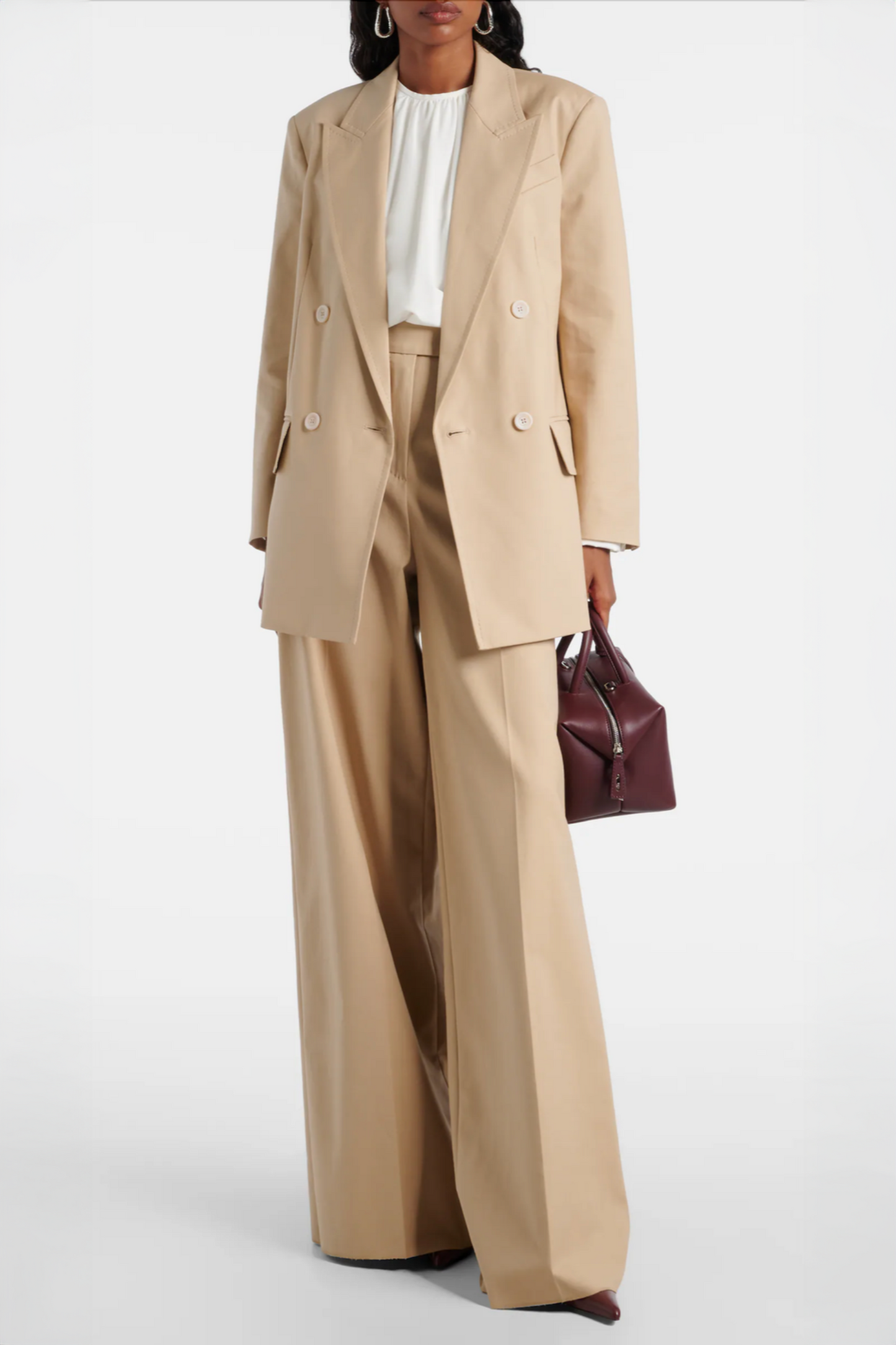 Suez Double-Breasted Cotton-Blend Blazer