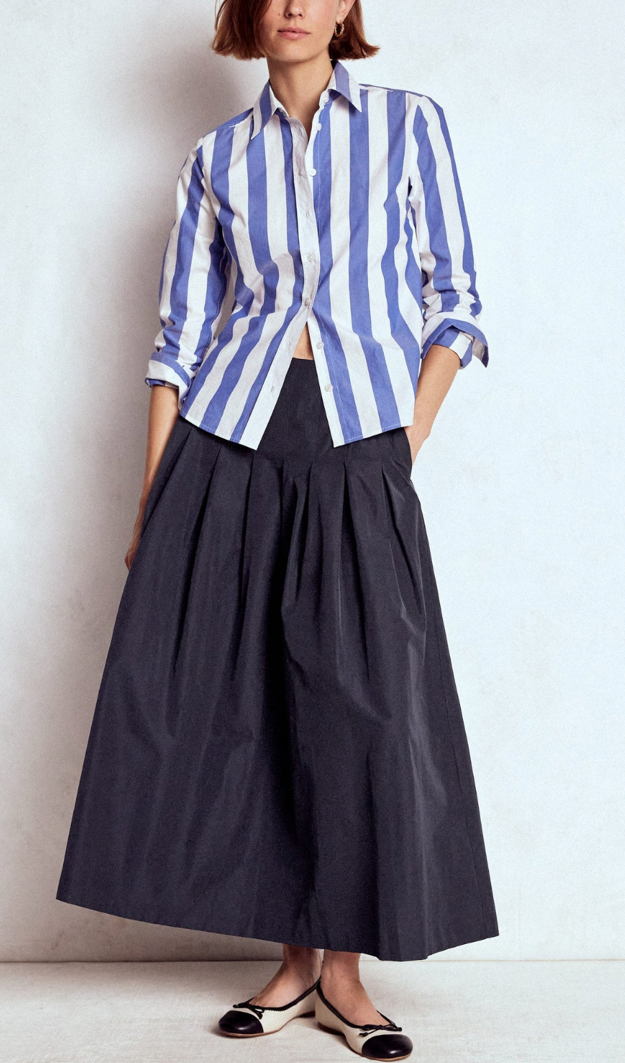 Valentina Taffeta Midi Skirt