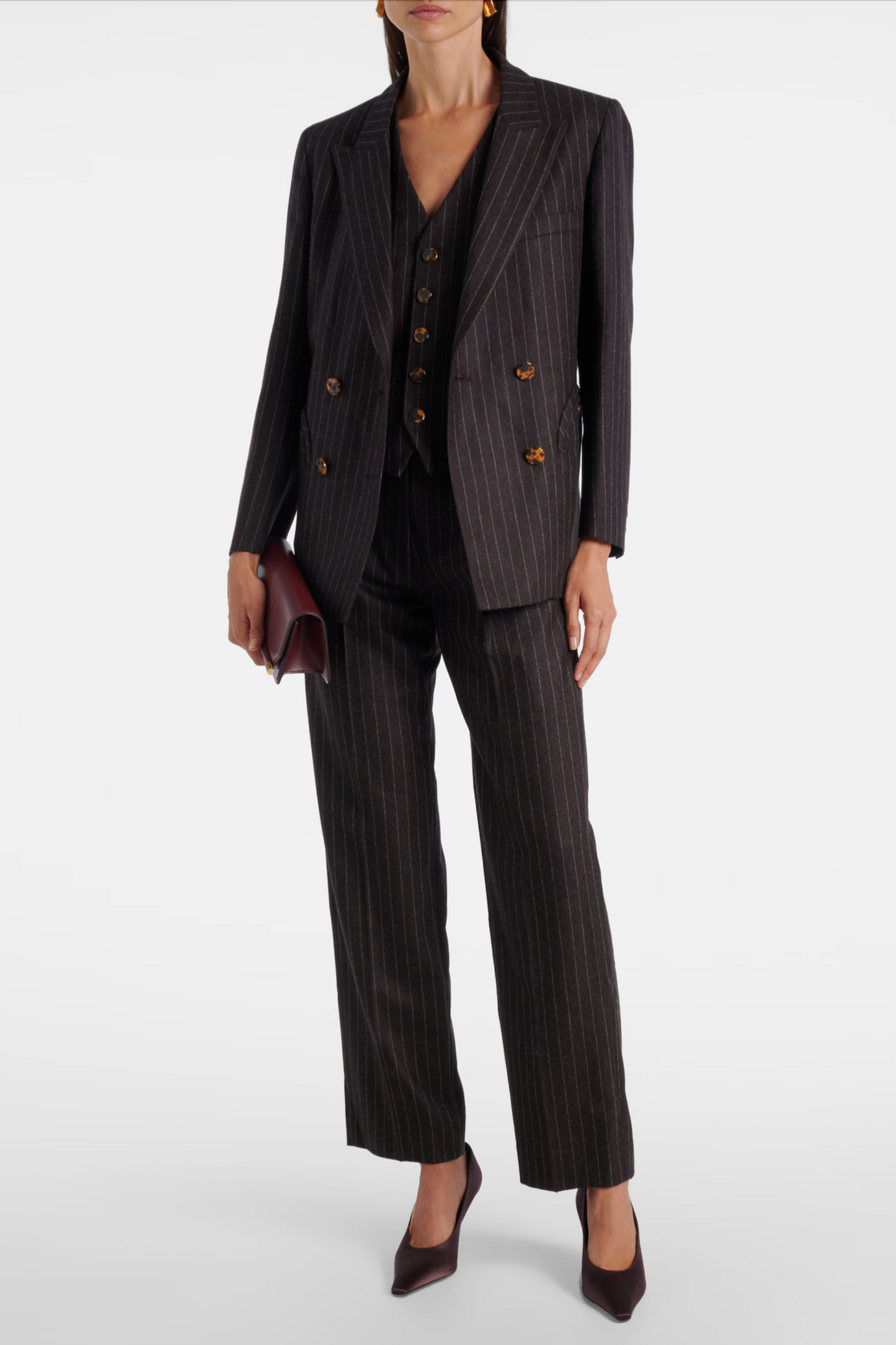 Everynight Wool And Cashmere Blazer And Fox Straight Pants