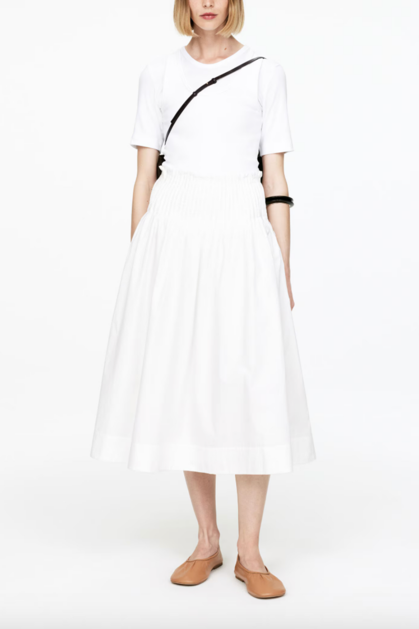 Pintuck Cotton Skirt