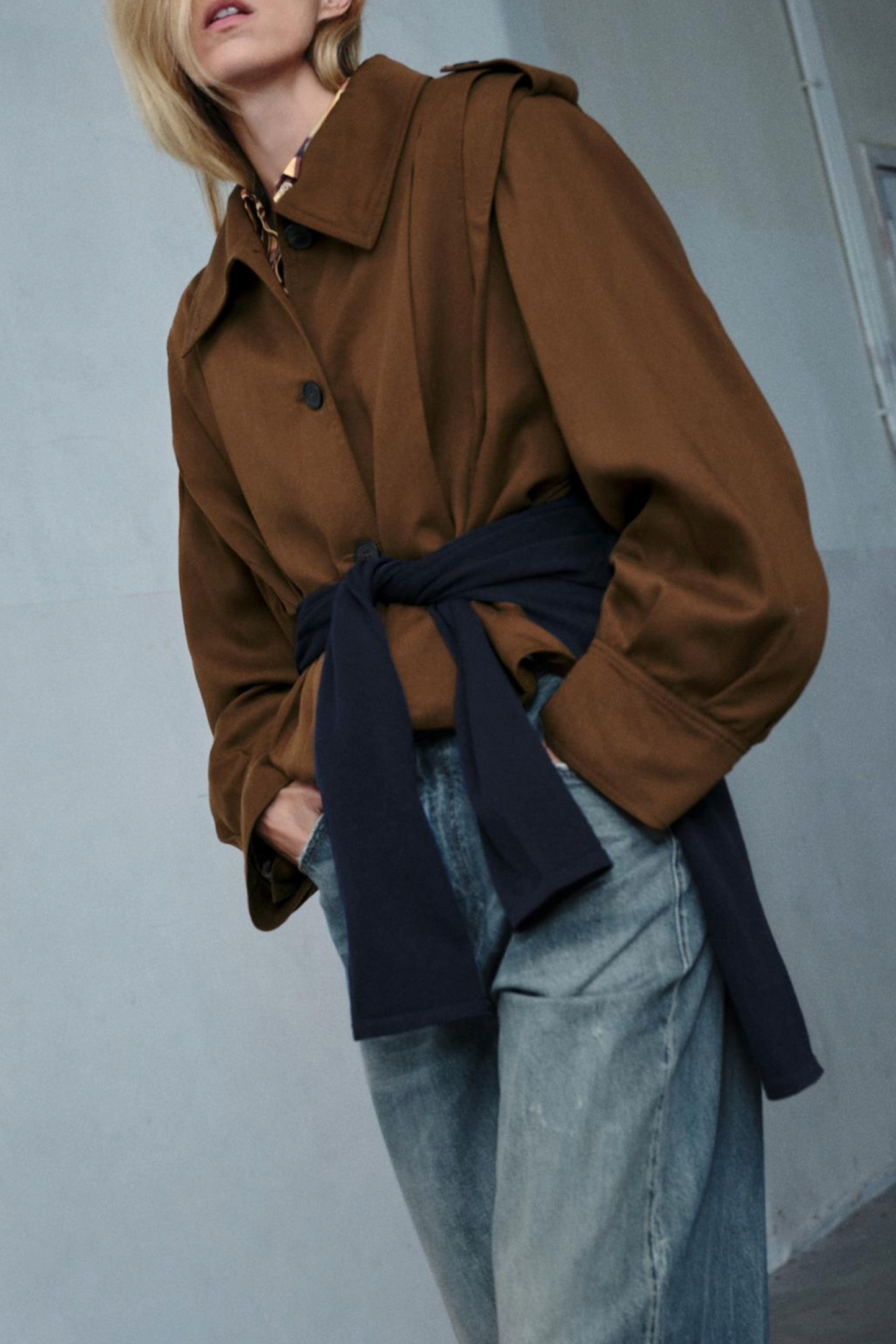 Pleated Jacket With Tabs