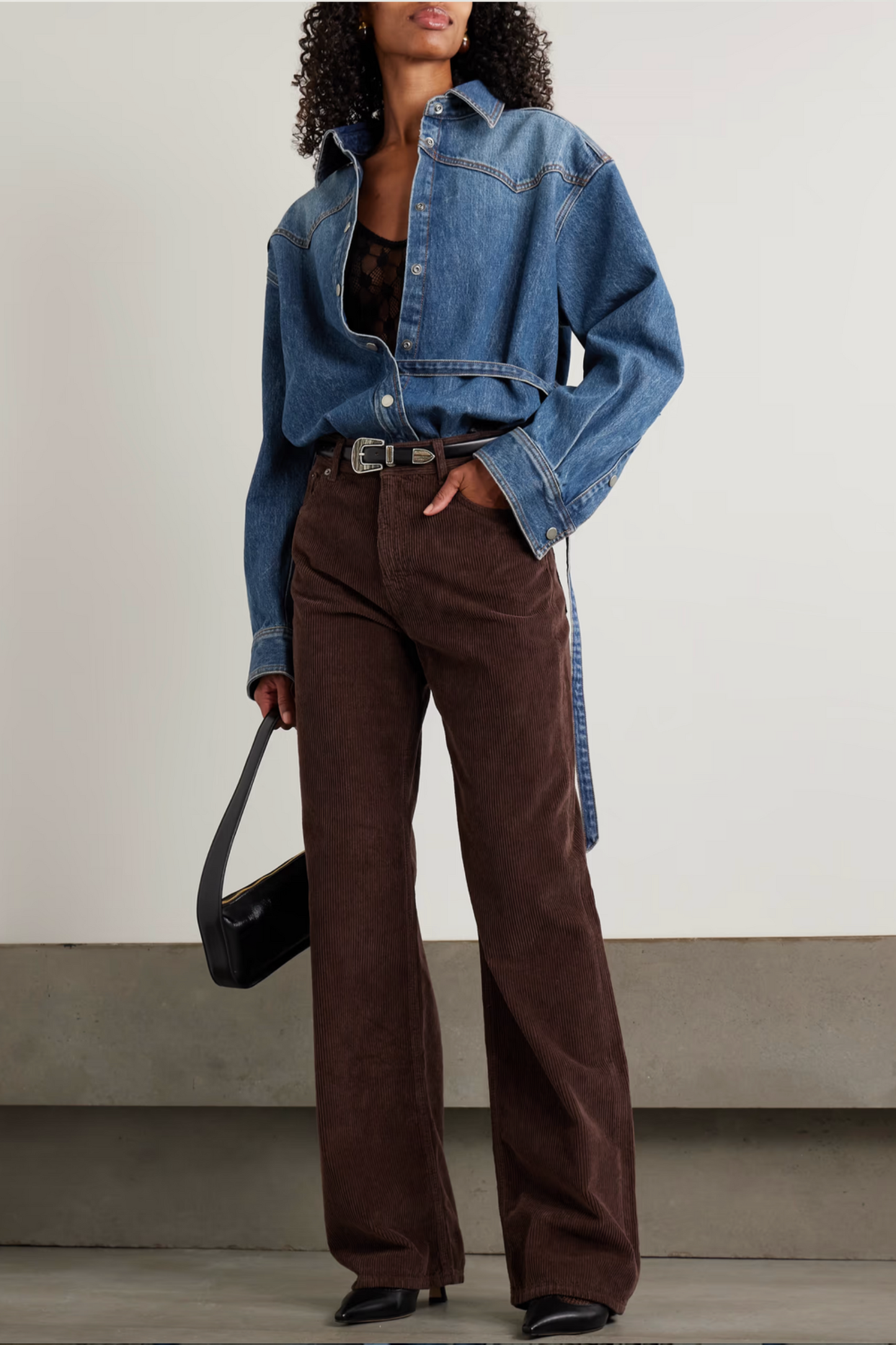 Belted Denim Shirt