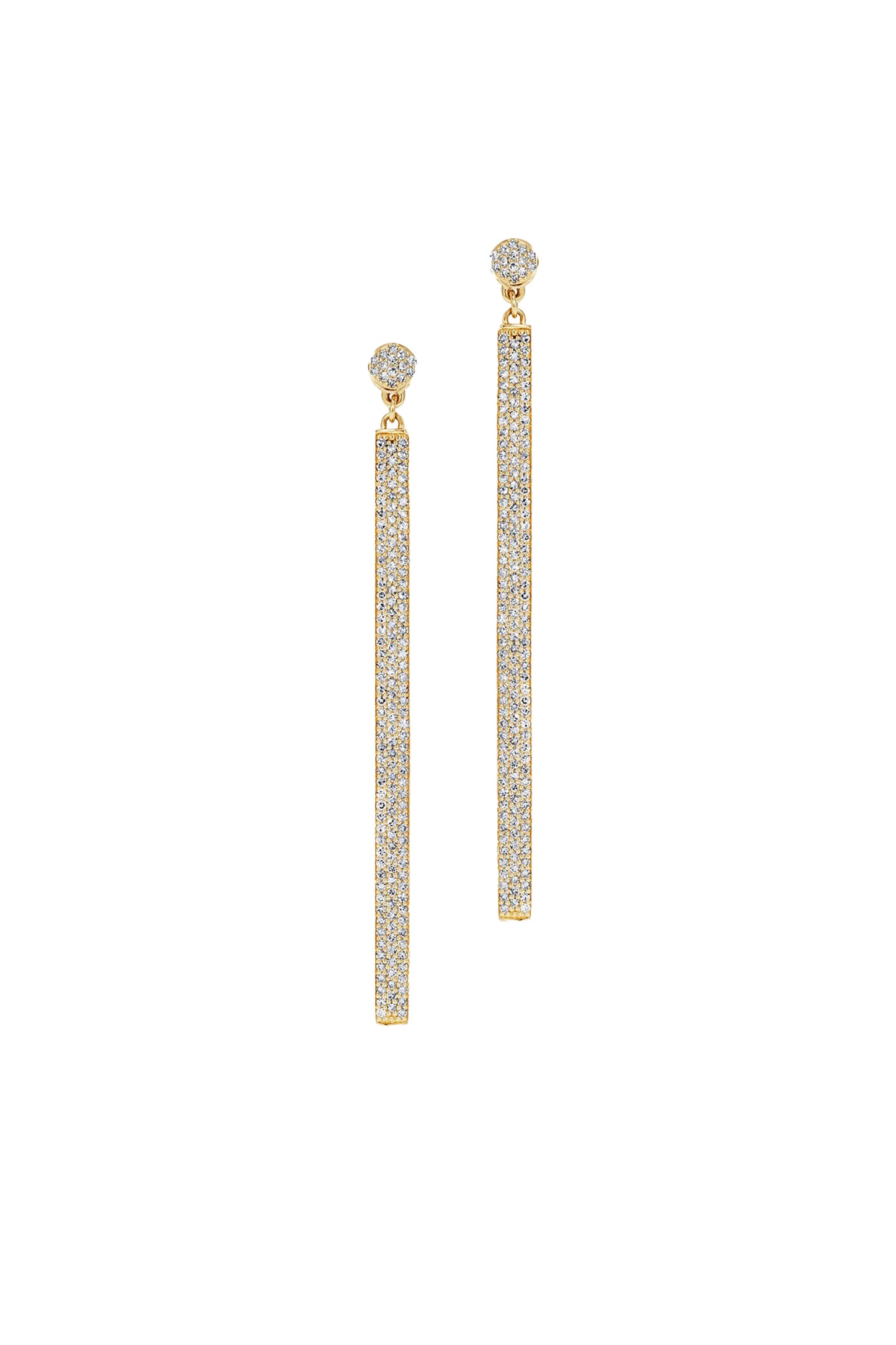 886 Pavé Large Drop Earrings In 18Ct Yellow Gold
