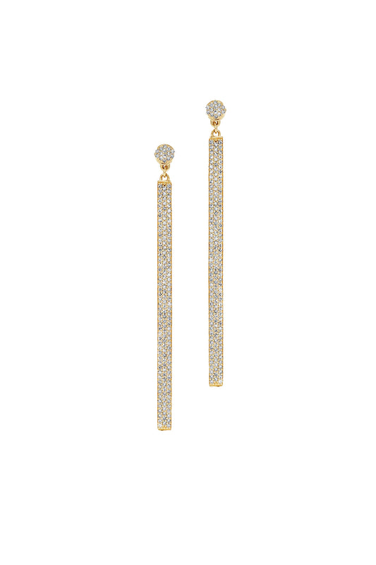 886 Pavé Large Drop Earrings In 18Ct Yellow Gold