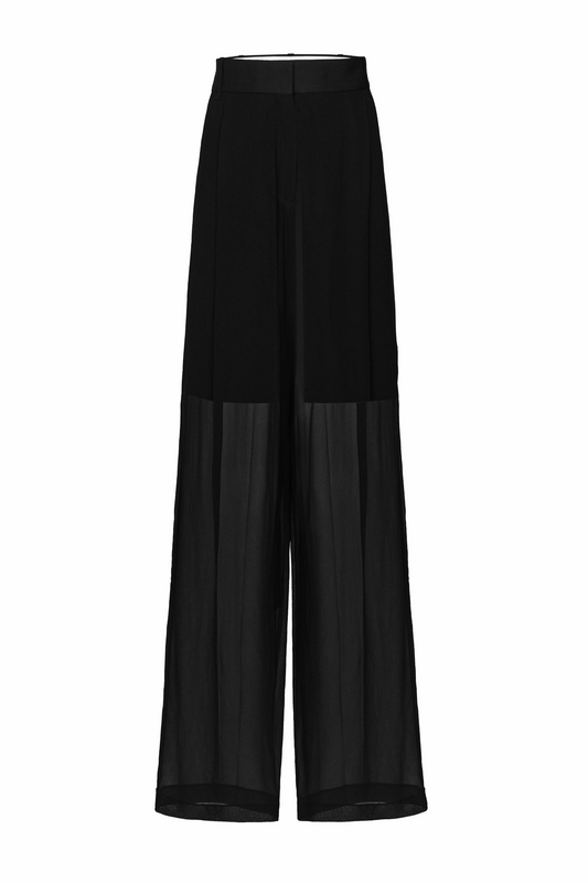 Semi-Transparent Straight Trousers
