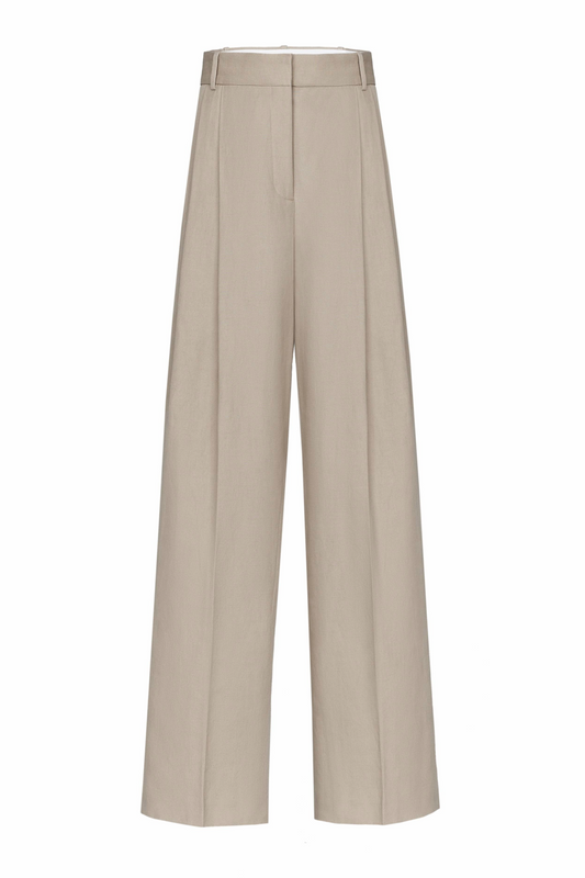 Pleat Straight Trousers