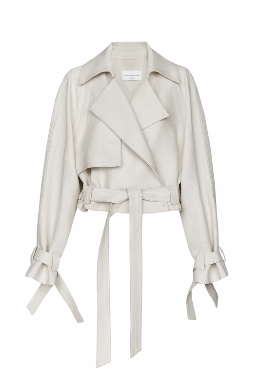 100% Linen Cropped Trench