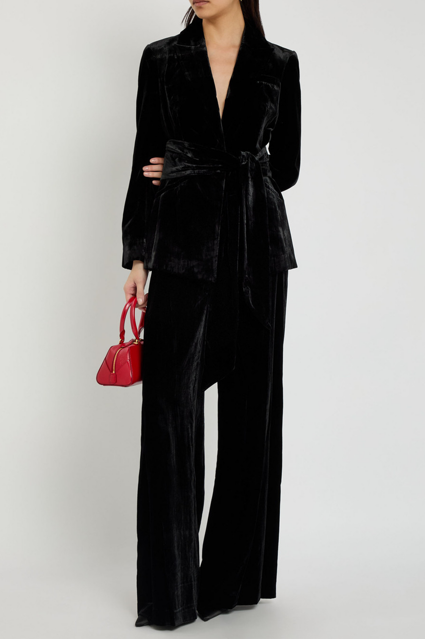 Issel belted Velour Jacket And Alex Wide-Leg Trousers