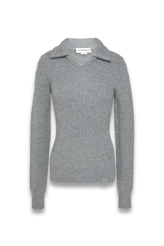Ribbed Cashmere-blend Polo Sweater