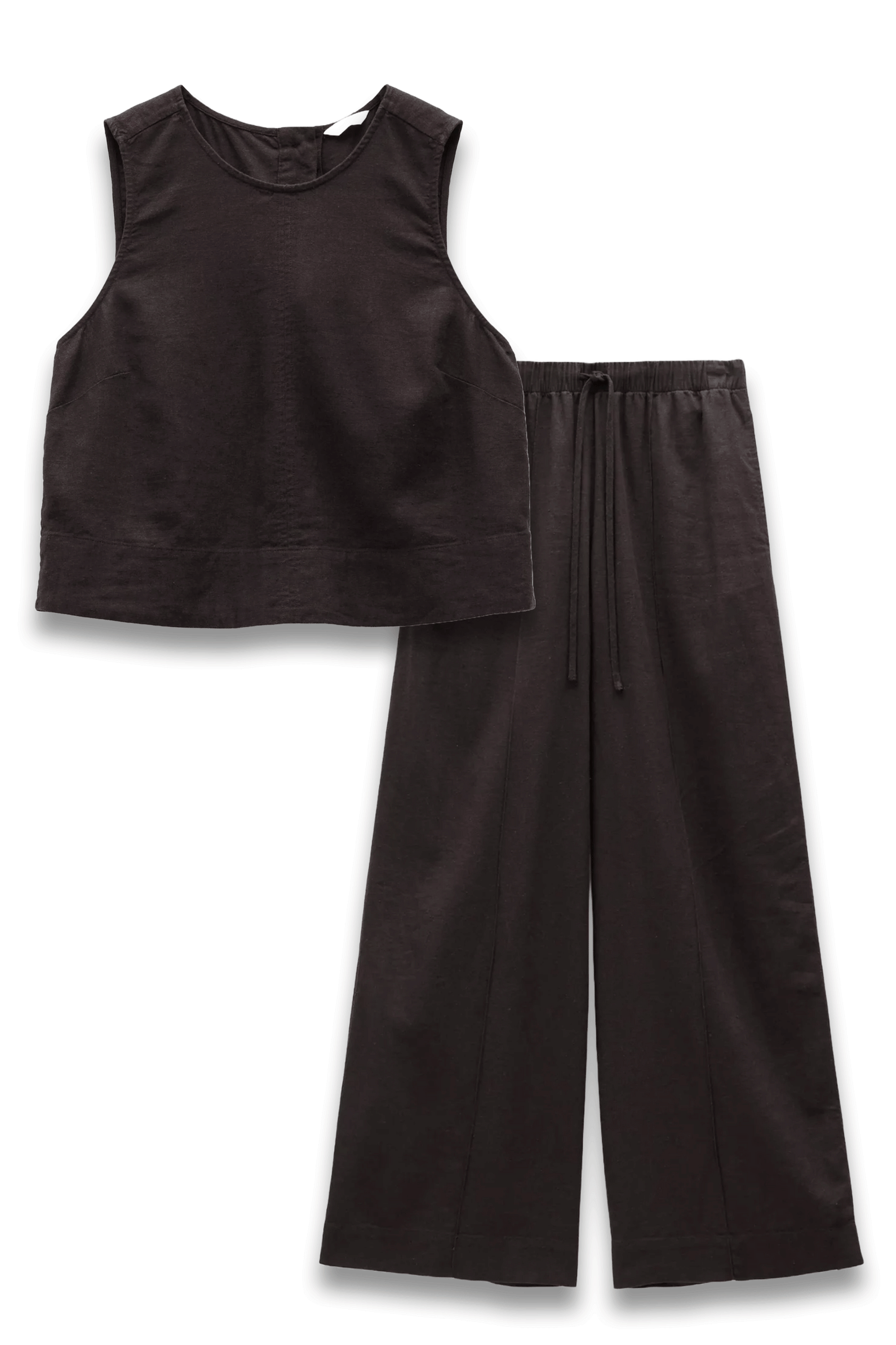Vera Linen Blend Shell Top and Petunia Wide Leg Trousers