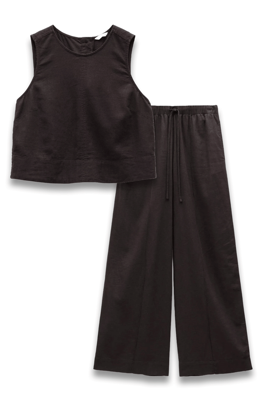 Vera Linen Blend Shell Top and Petunia Wide Leg Trousers