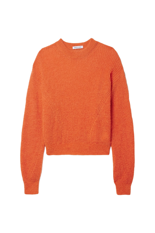 Melinda Orange Ribbed-Knit Sweater