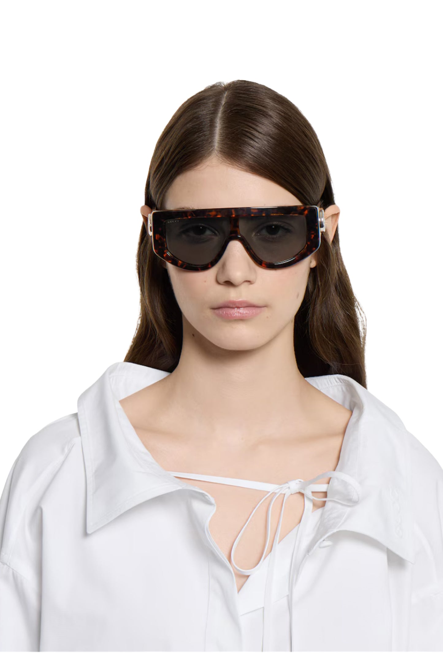Rectangular-frame Sunglasses in Tortoiseshell