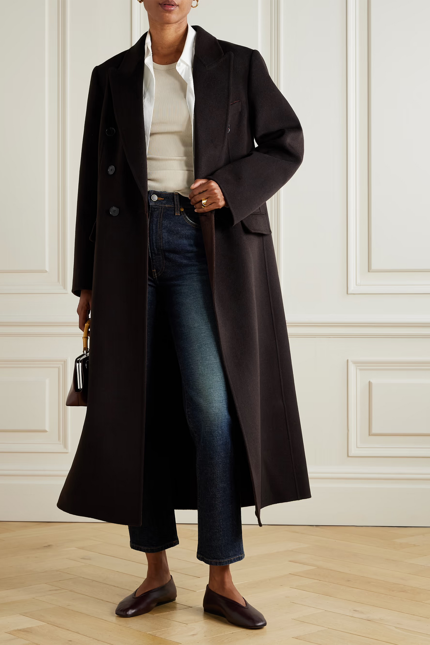 Double-breasted Wool and Cashmere-blend Coat