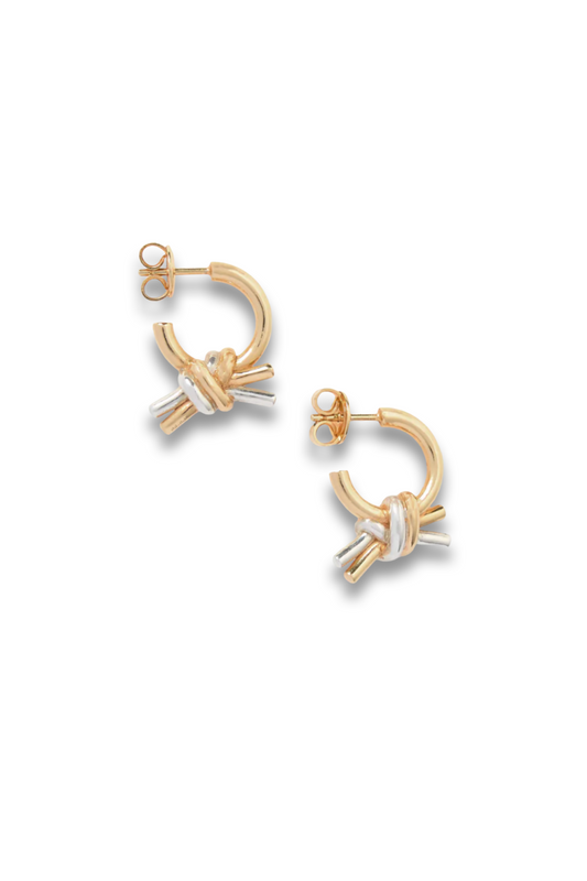 Knot Gold-plated Hoop Earrings