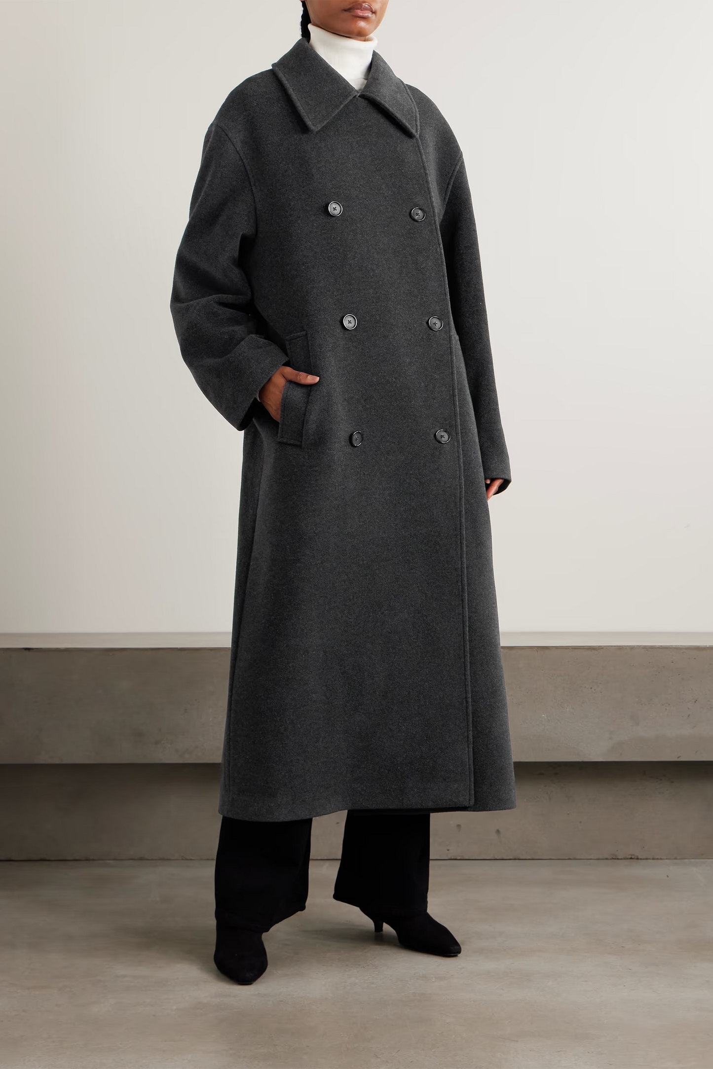 Shield Oversized Double-breasted Wool-blend Coat