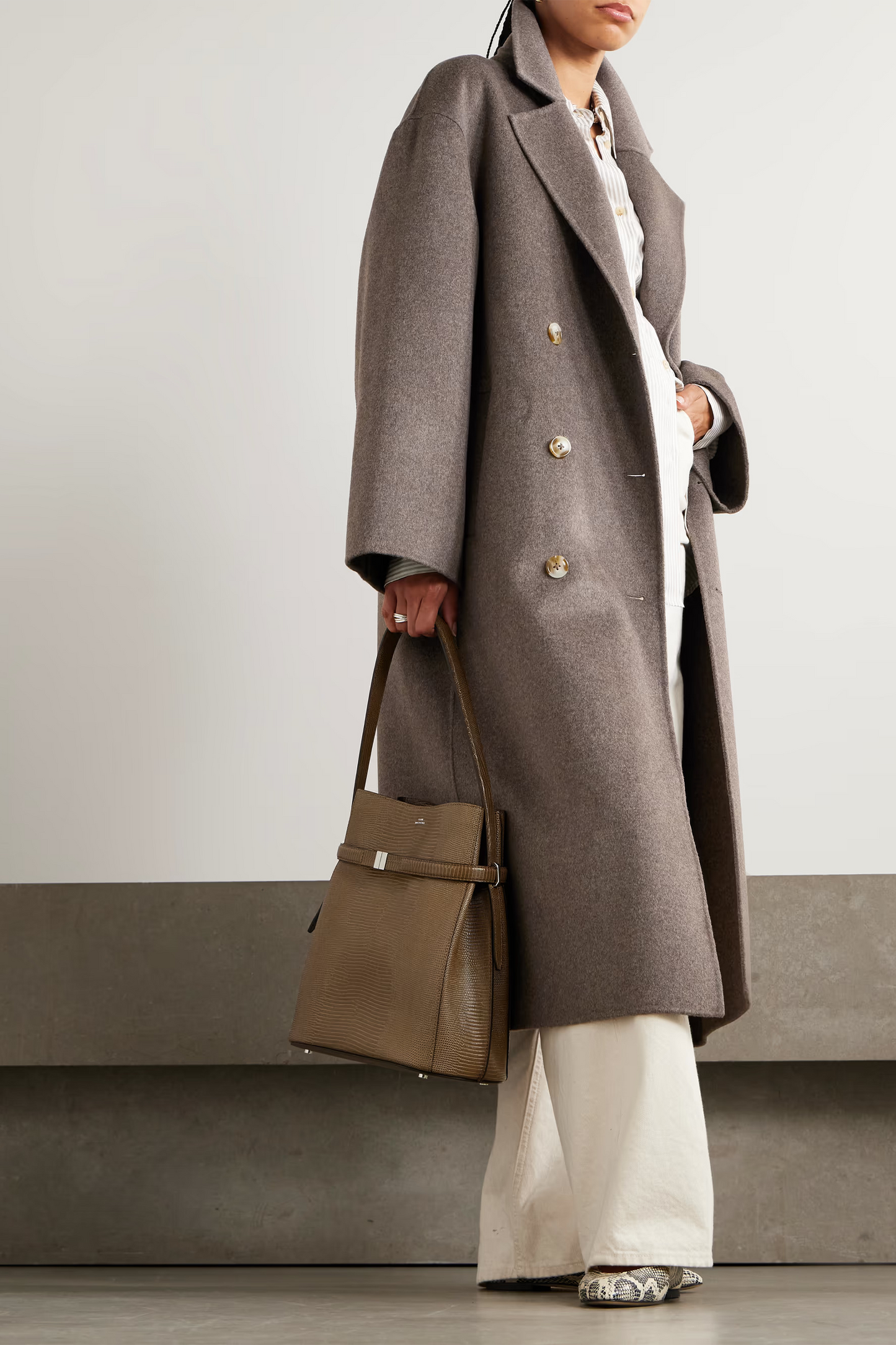 Borneo Oversized Double-breasted Wool and Cashmere-blend Coat