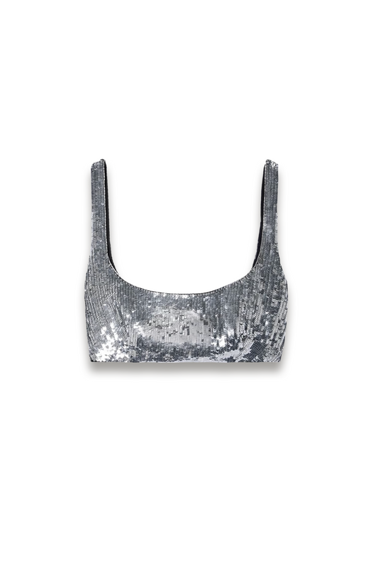 Sequined Silk-tulle Bralette