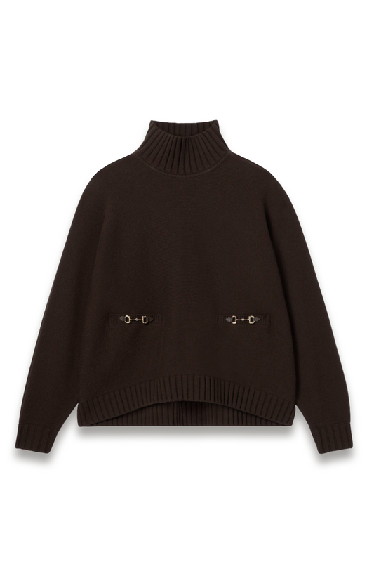 Wool cashmere sweater with Horsebit