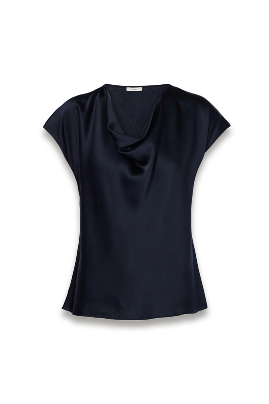 Draped Silk Satin Top