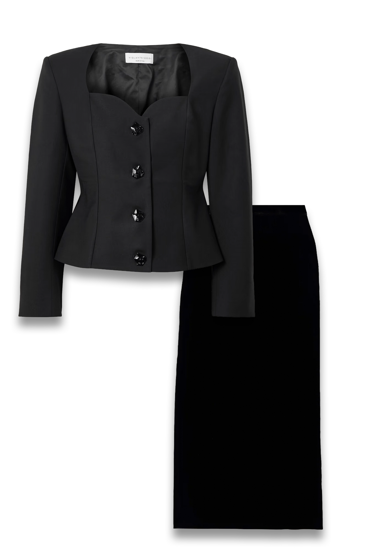 L'Eclaireur Wool-Blend Blouse and Velvet Maxi Skirt