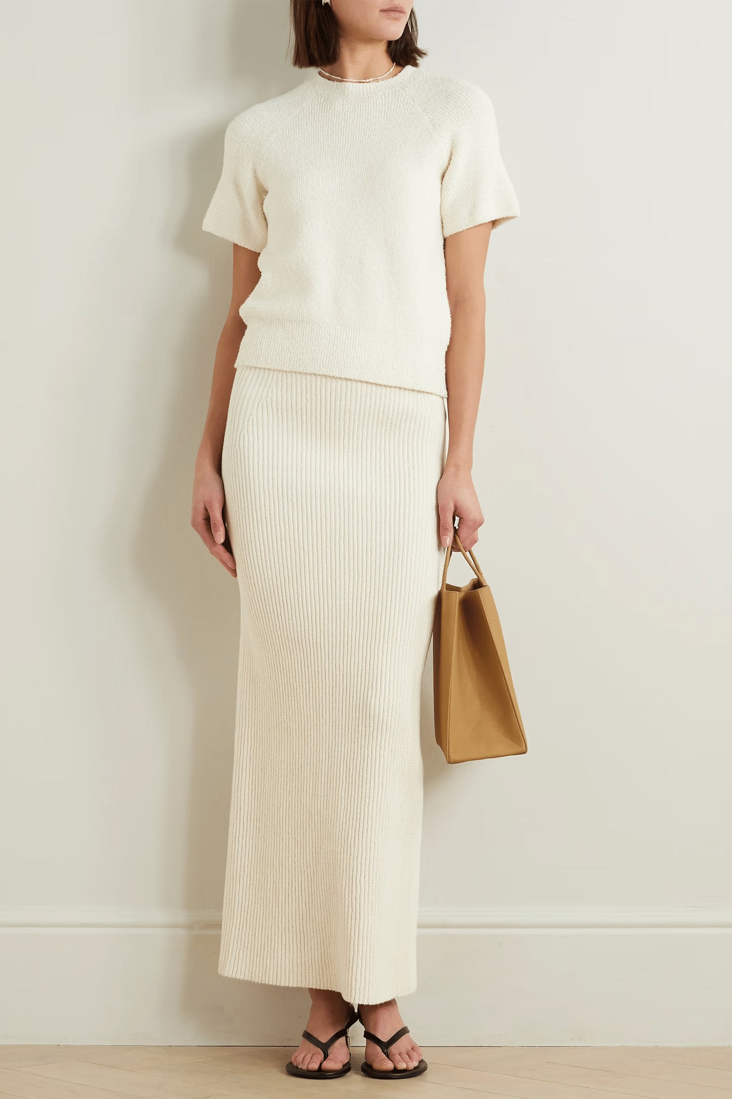Organic Cotton-blend Bouclé Maxi Skirt