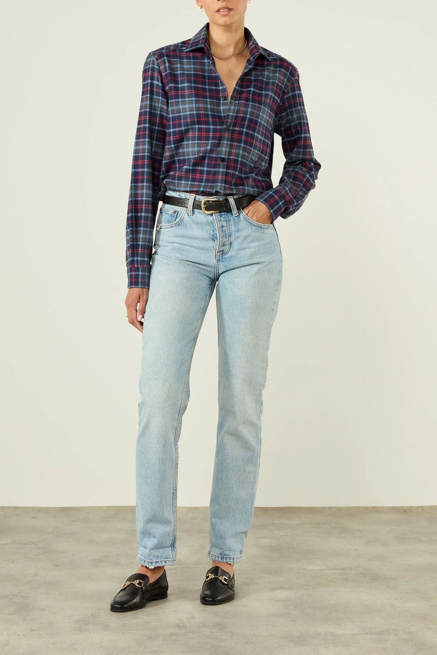 Fine Brushed Plaid Shirt