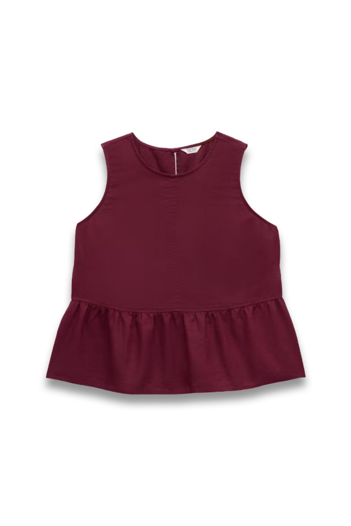 Nomie Sleeveless Linen Blend Peplum Top