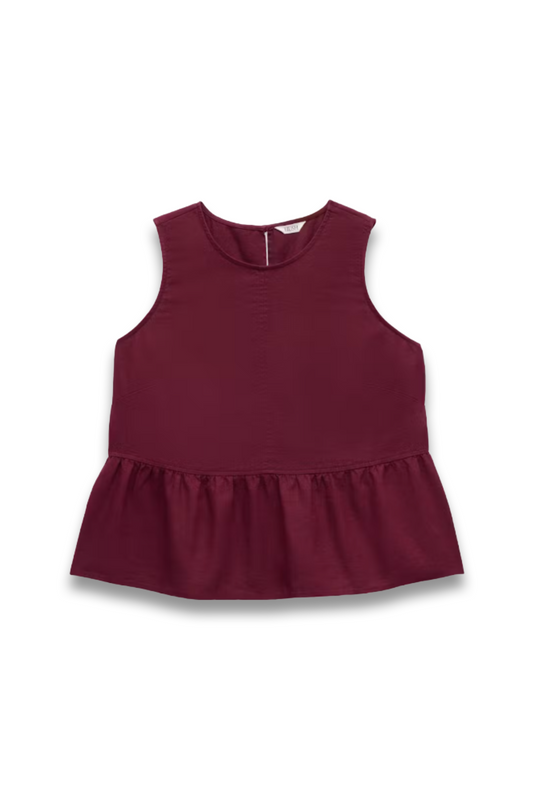 Nomie Sleeveless Linen Blend Peplum Top