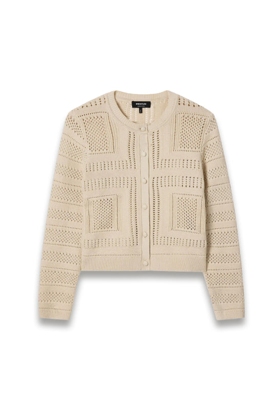 Ivory Crochet Detail Cardigan