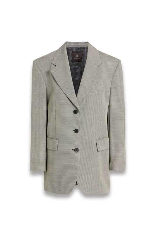 Sara houndstooth wool-blend blazer