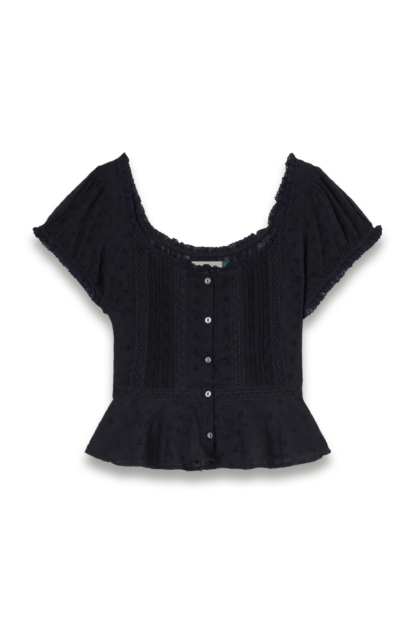 Sandi Cropped Broderie Anglaise Cotton Blouse