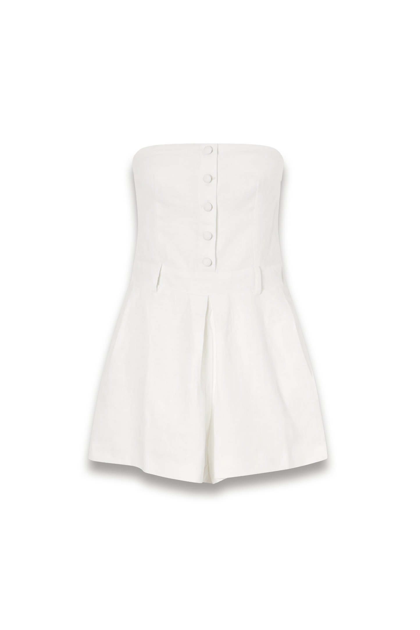 Amalie Strapless Pleated Linen Playsuit