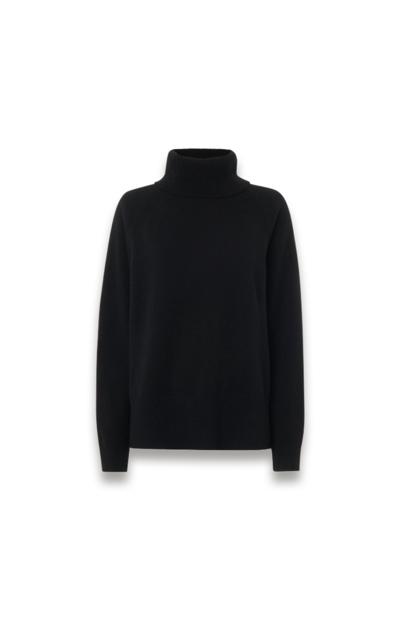 Black Cashmere Roll Neck