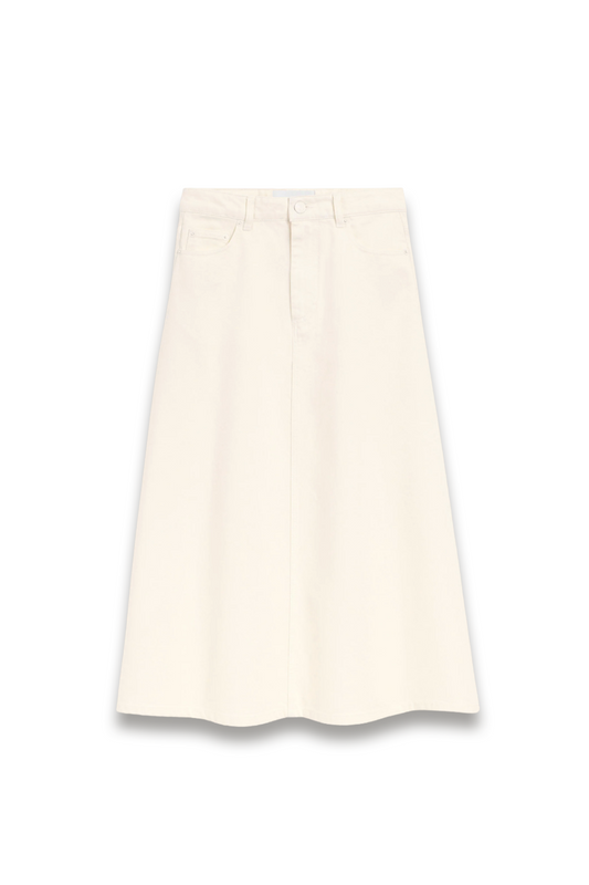 White Cotton Long Skirt