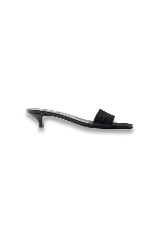 Lizard-effect Leather Sandals