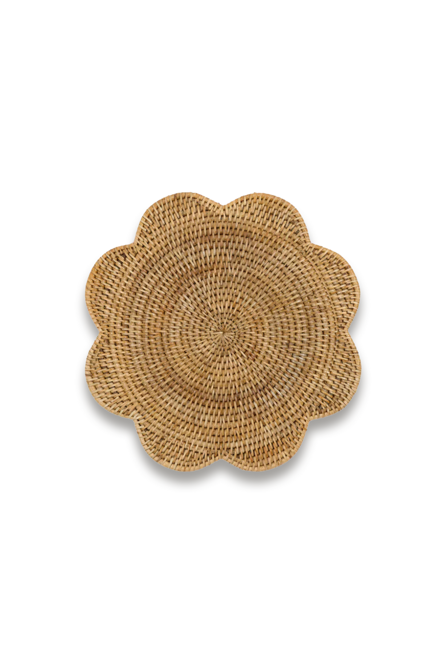 Rattan Scalloped Placemat Natural