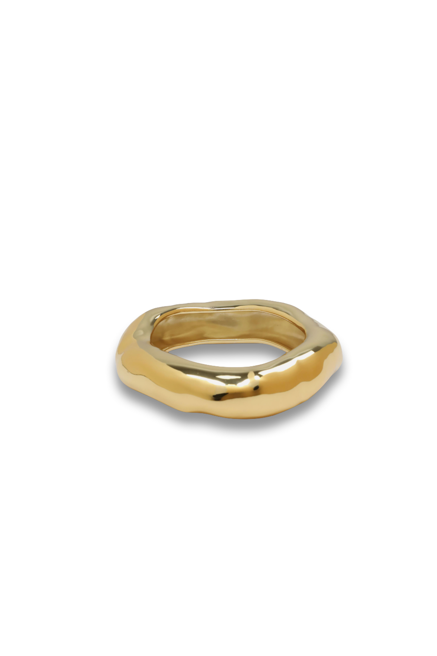 14ct Gold-Plated Large Molten Bangle Bracelet