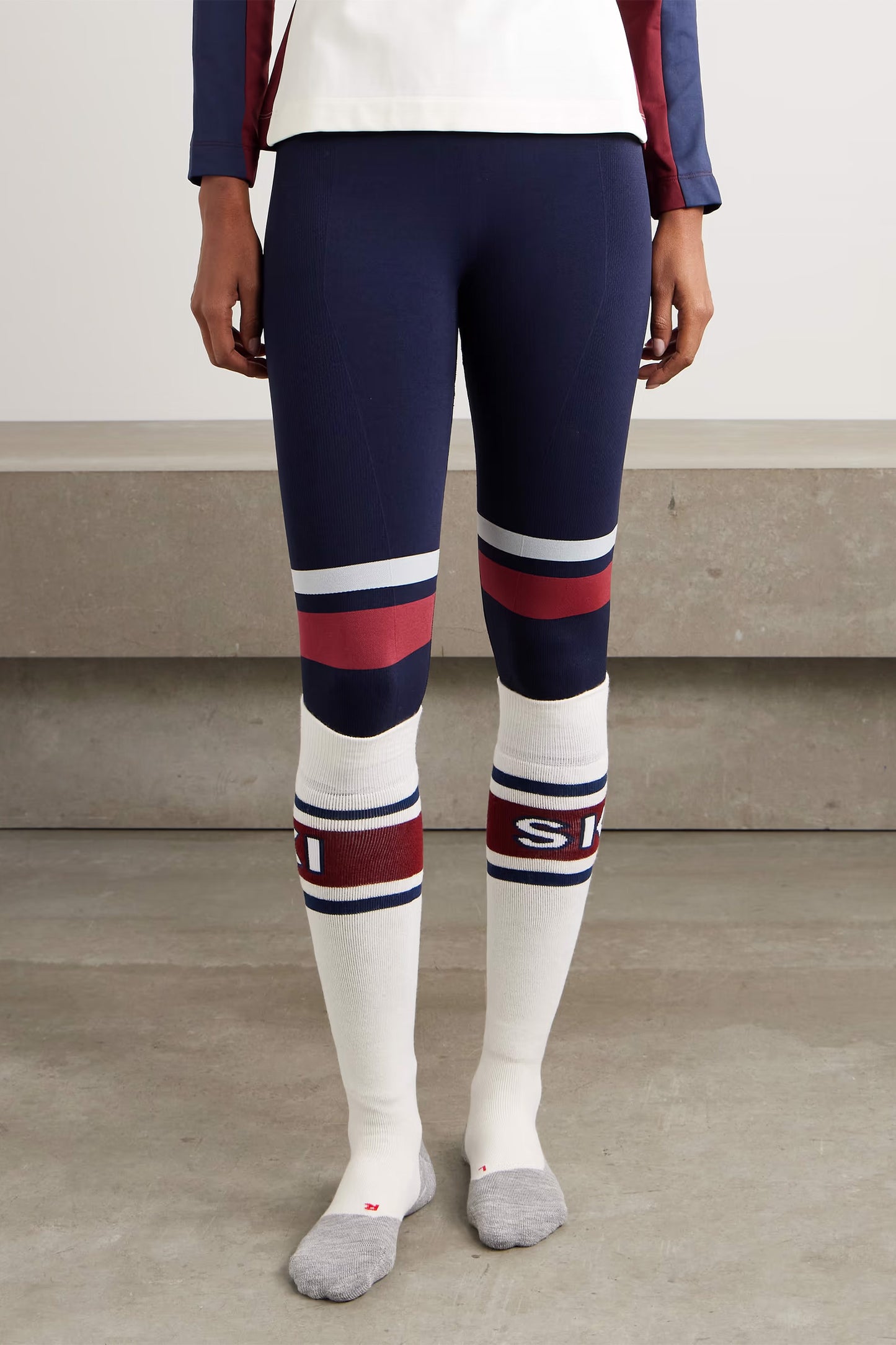 Intarsia Stretch-knit Ski Socks