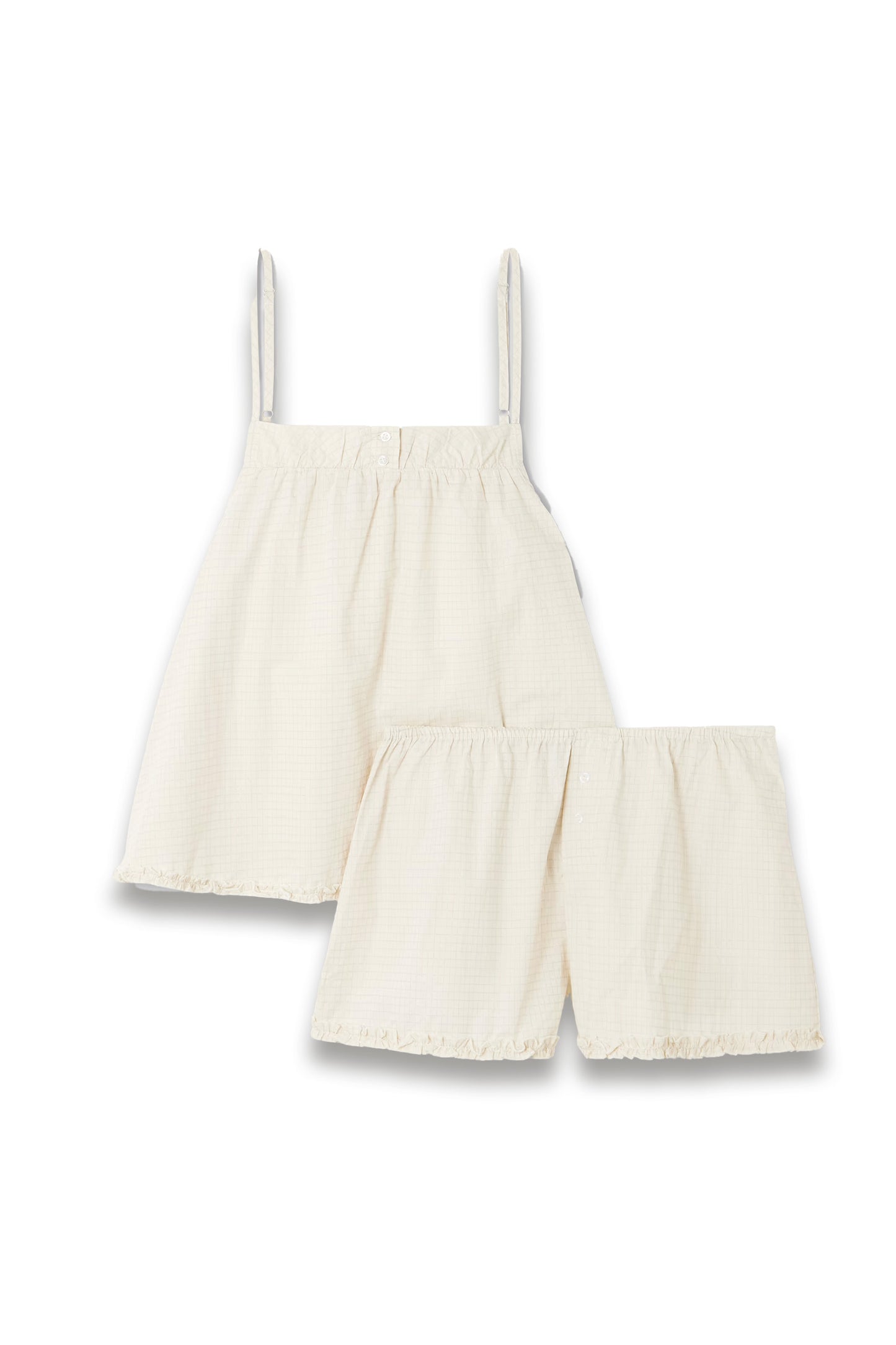 Ruffled Checked Cotton-poplin Camisole and Shorts Set