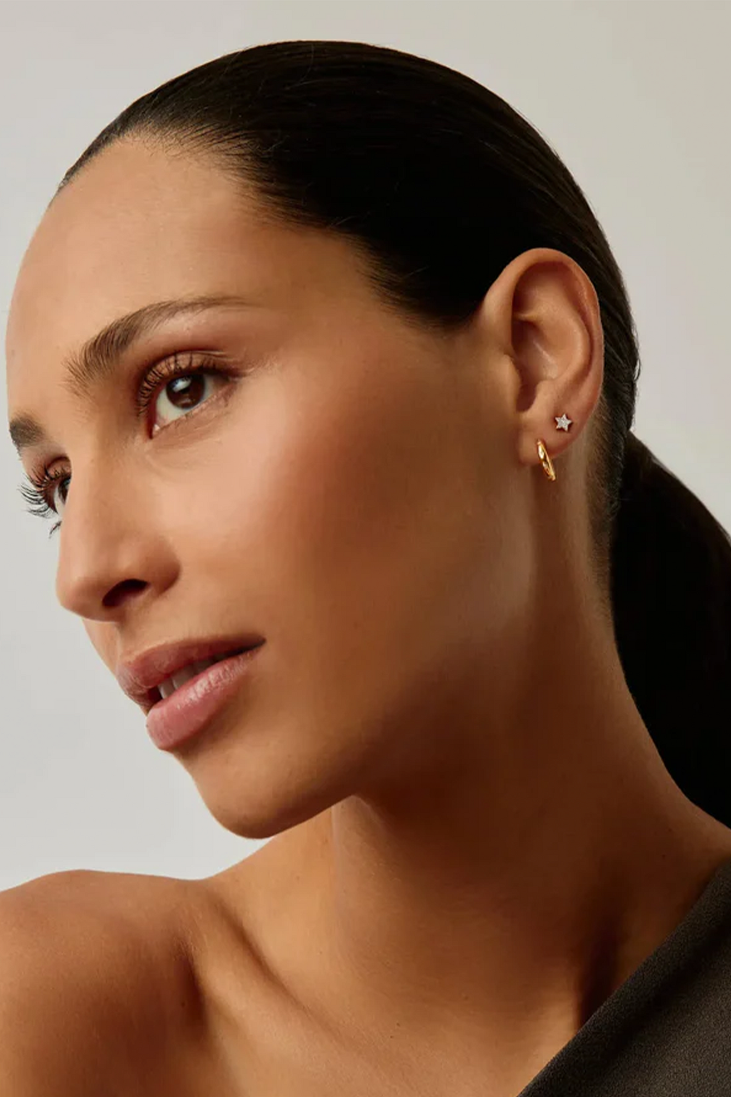 Mini Solar Studded Hoop Earrings