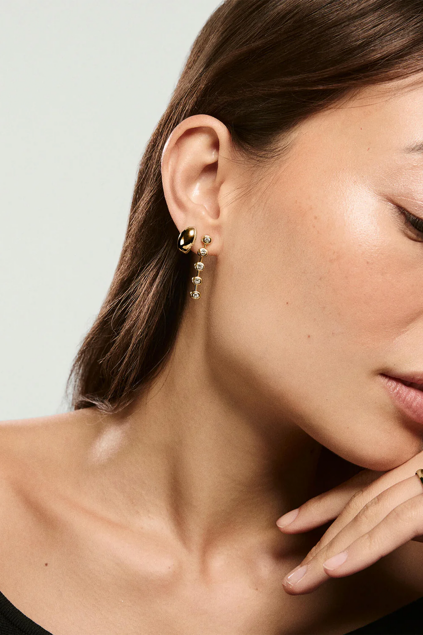 Zina Tennis Earrings in Gold