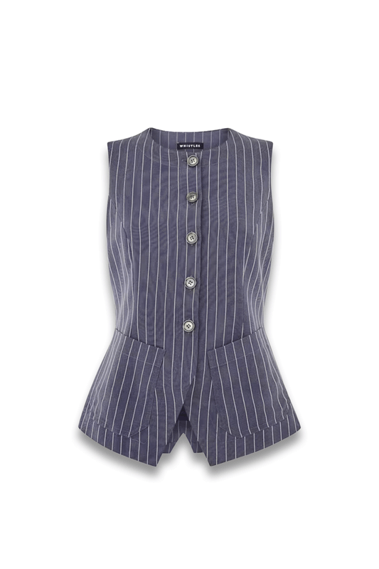 Navy Lottie Pinstripe Waistcoat