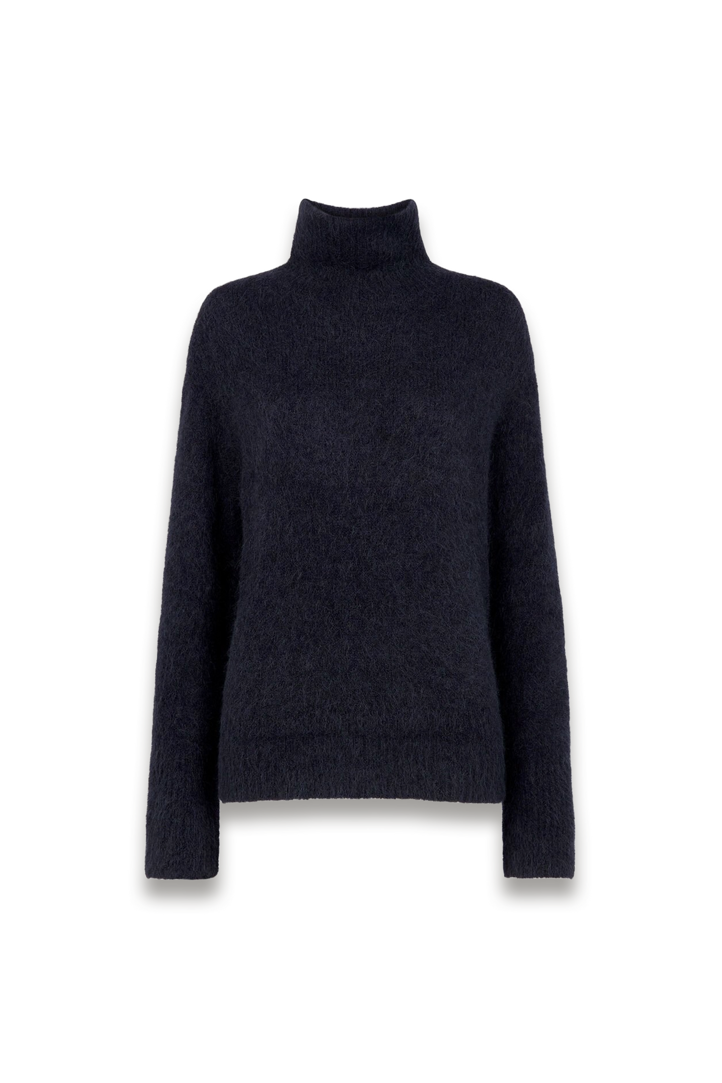 Navy Alpaca Blend Funnel Knit