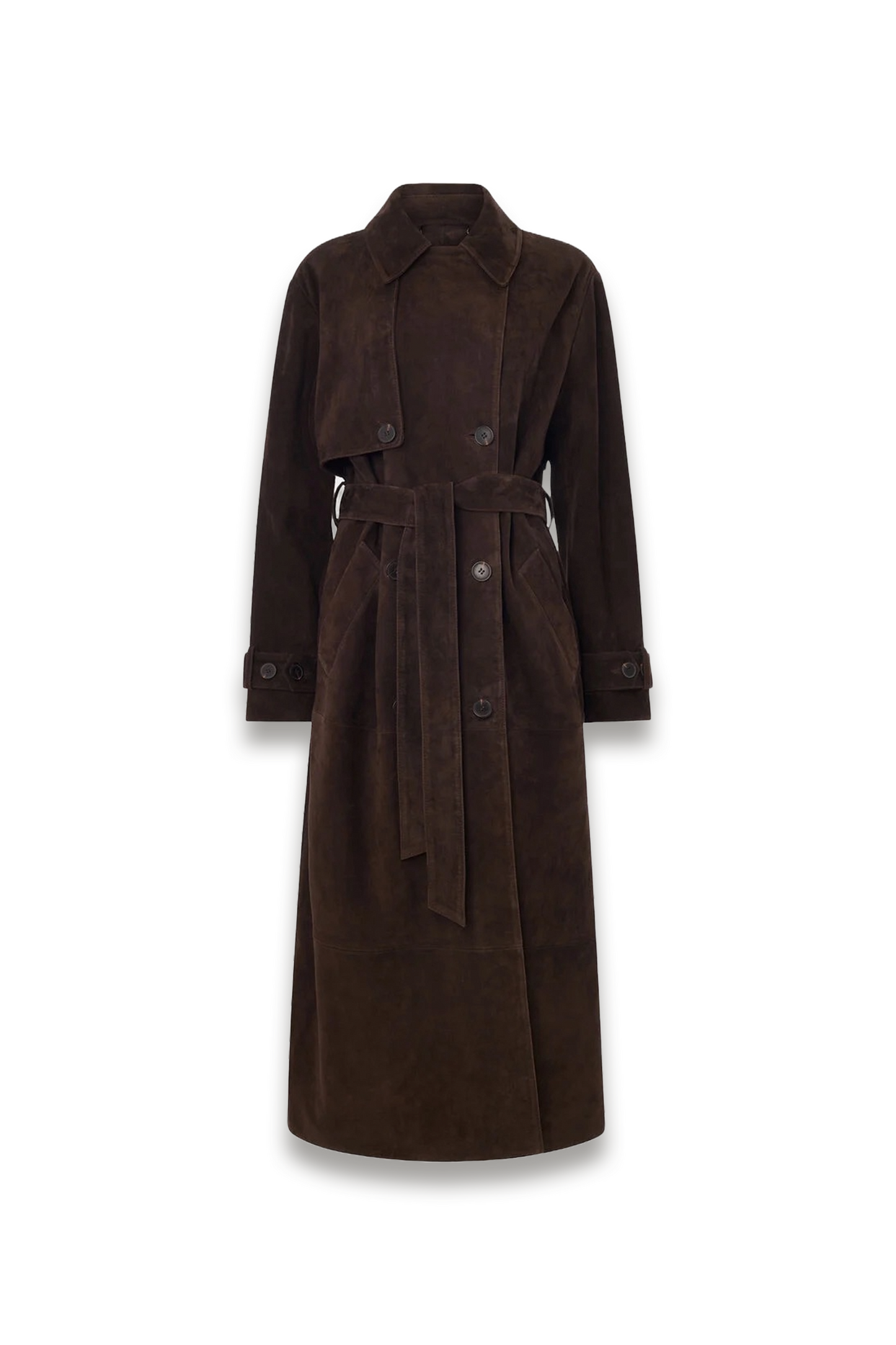 Chocolate Suede Trench Coat