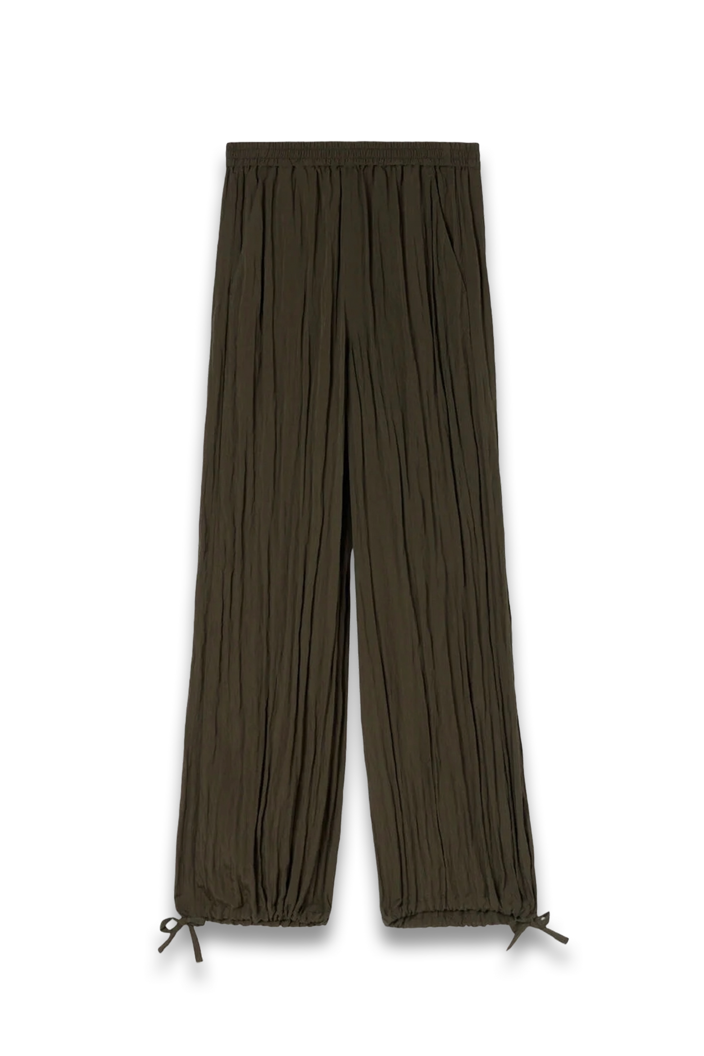 Khaki Relaxed Tie-hem Trouser