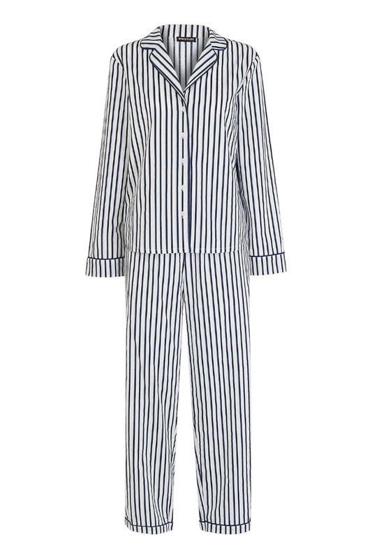 Winter Striped Pyjamas White/Navy